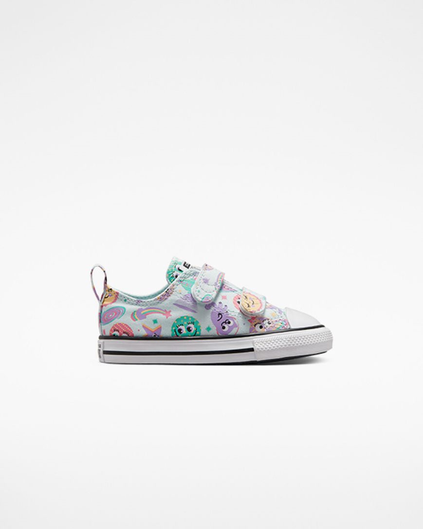 Girls\' Converse Chuck Taylor All Star Easy-On Space Party Low Top Shoes Light Turquoise / Purple / White | AU 9043EB